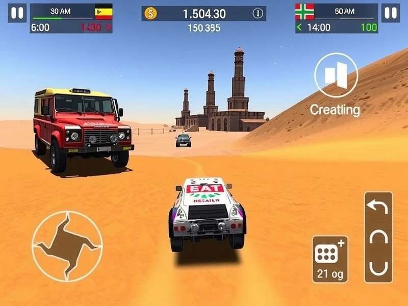 Rally Rajasthan gameplay screenshot showing desert racing