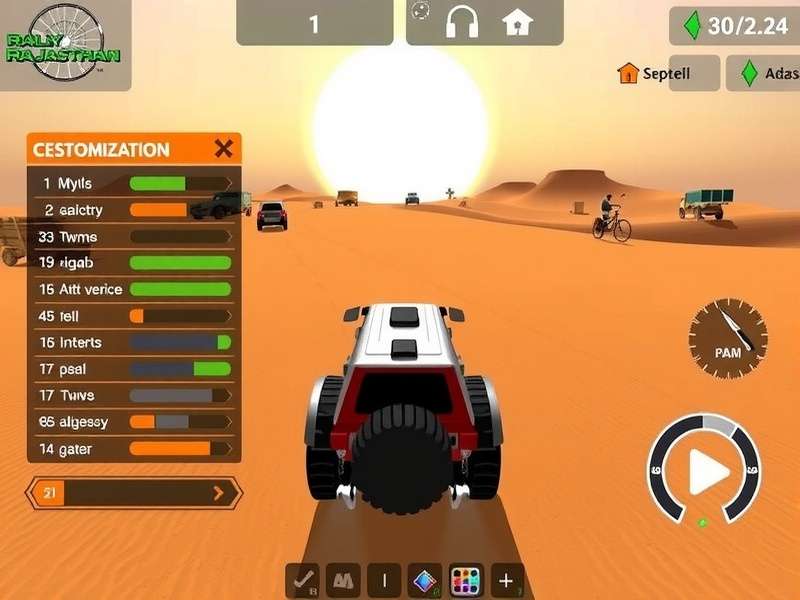 Rally Rajasthan vehicle customization screen